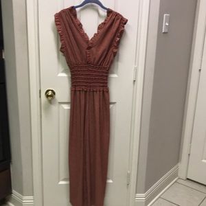 Max Edition Rust with Cream dots jumpsuit. Size M